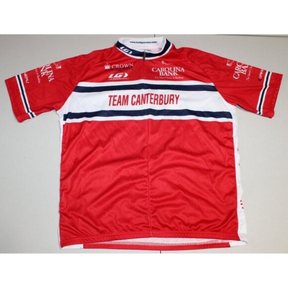 Louis Garneau Team Canterbury 1/2 Zip Cycling Jersey Top Mens XL Womens 3XL Red